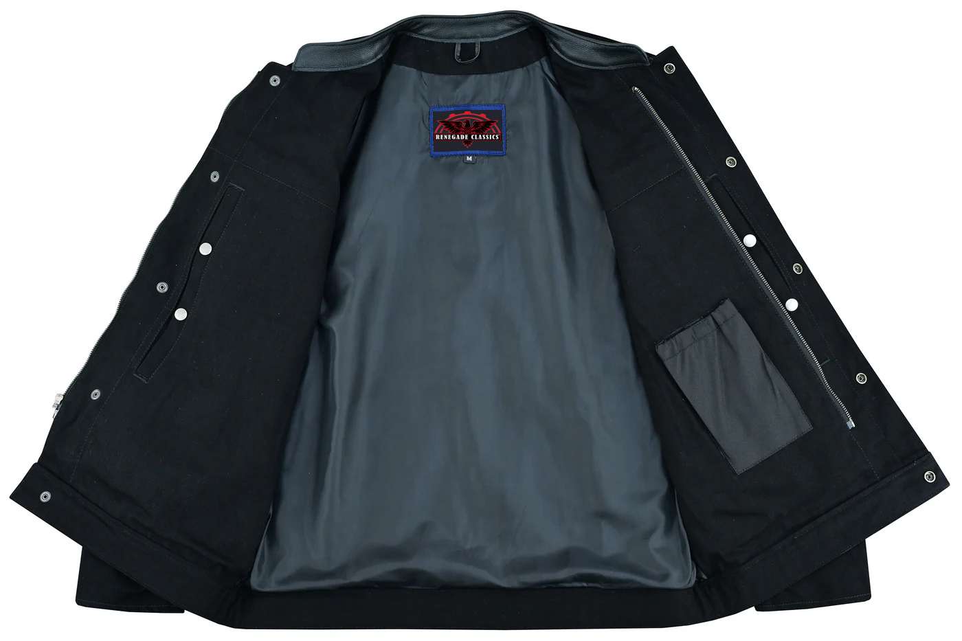 RM988 Men's Full Cut Denim Shirt W/Leather Trim