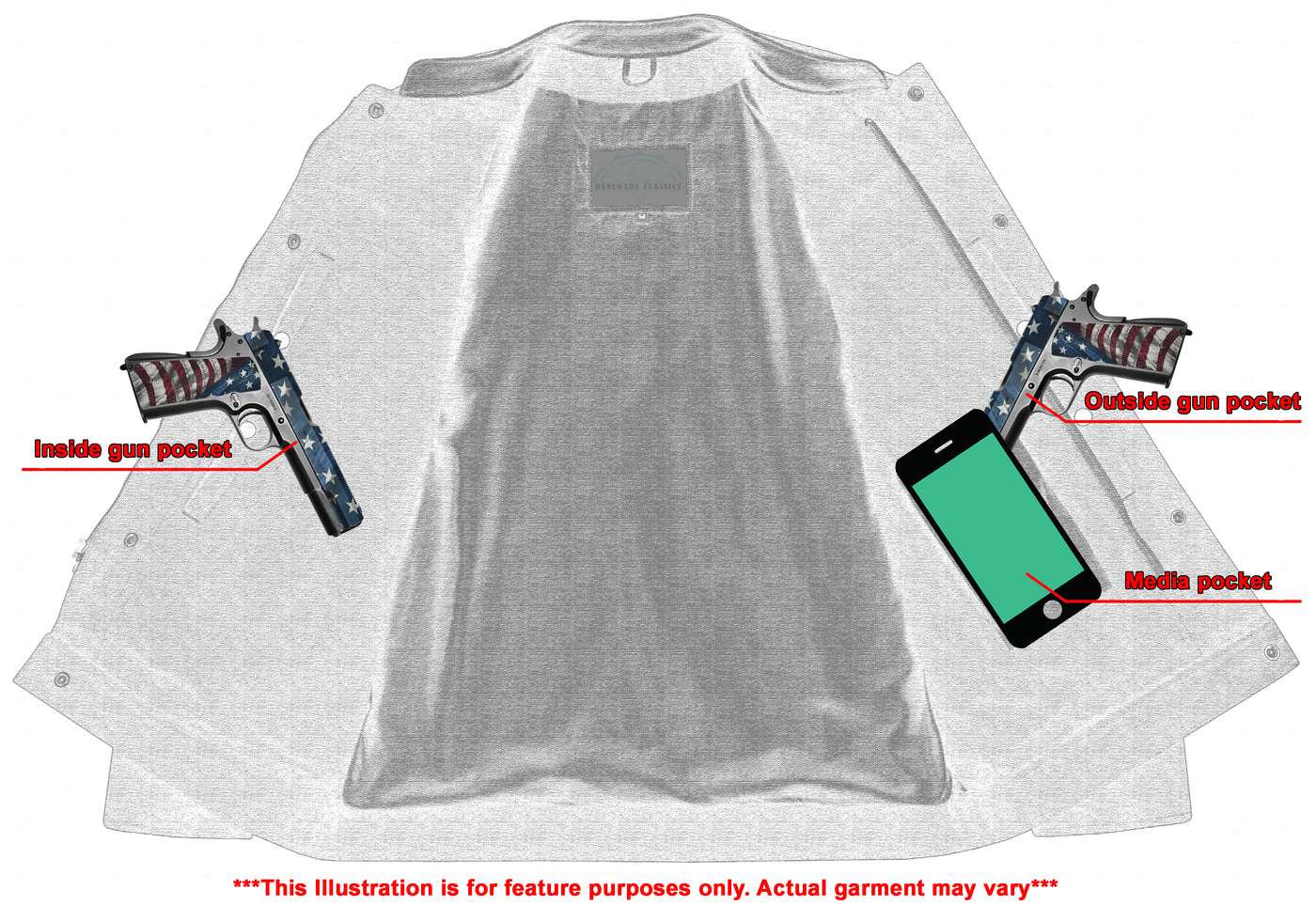 RM988 Men's Full Cut Denim Shirt W/Leather Trim