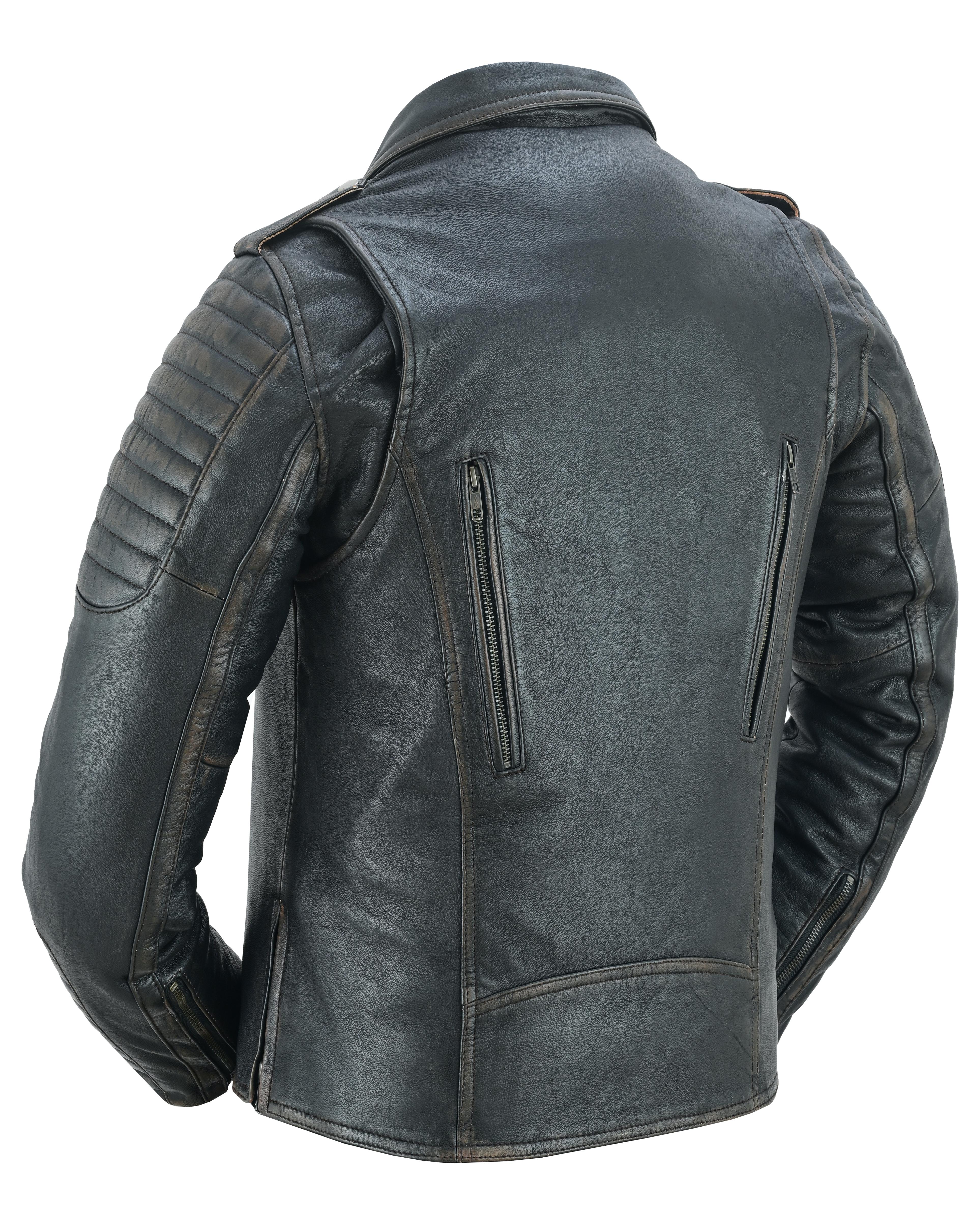 RC878 Women's Lightweight Drum Dyed Distressed Naked Lambskin M/C Jac