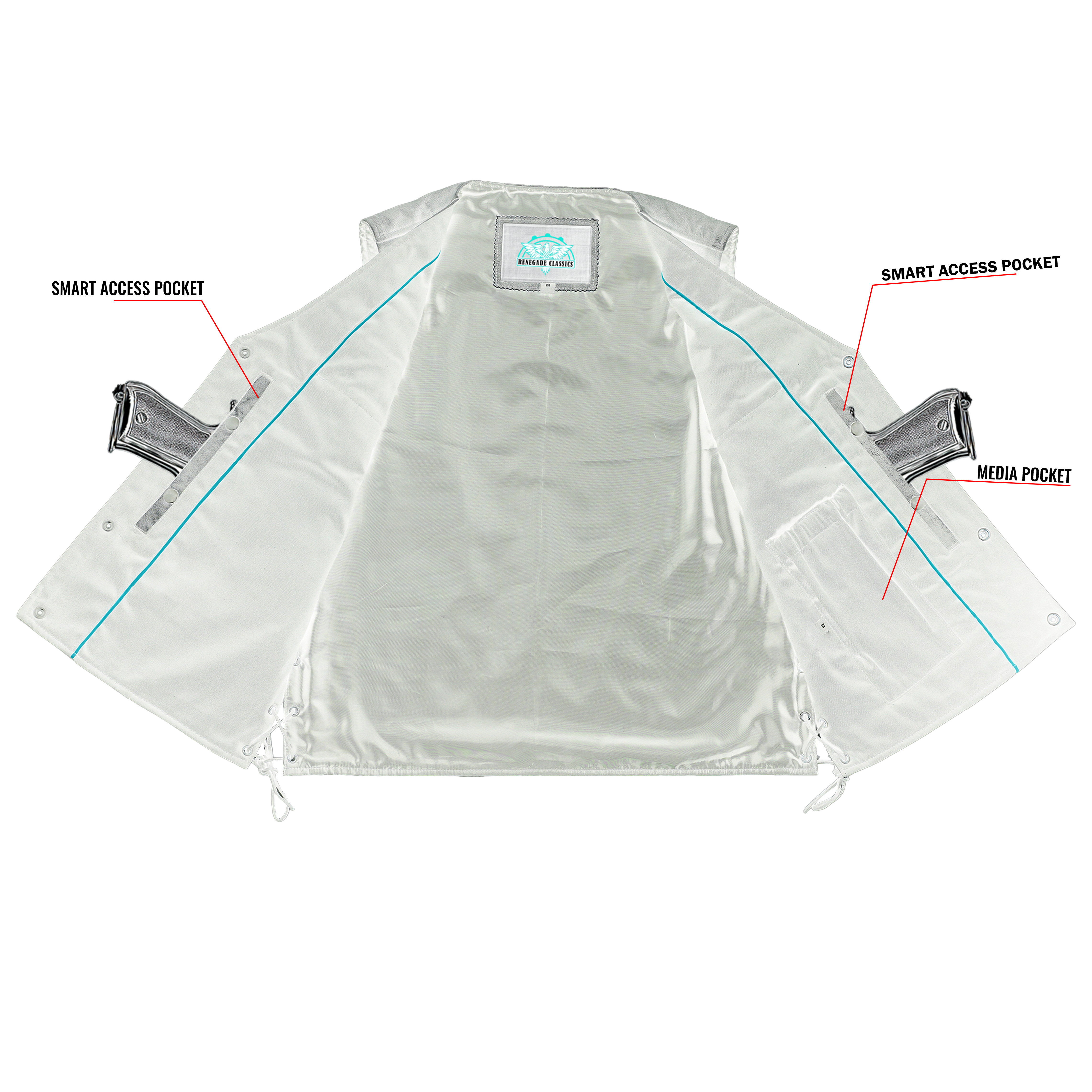 RC105V Men's Gray Single Back Panel Concealed Carry Vest