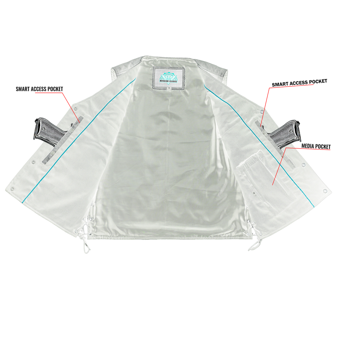 RC105V Men's Gray Single Back Panel Concealed Carry Vest