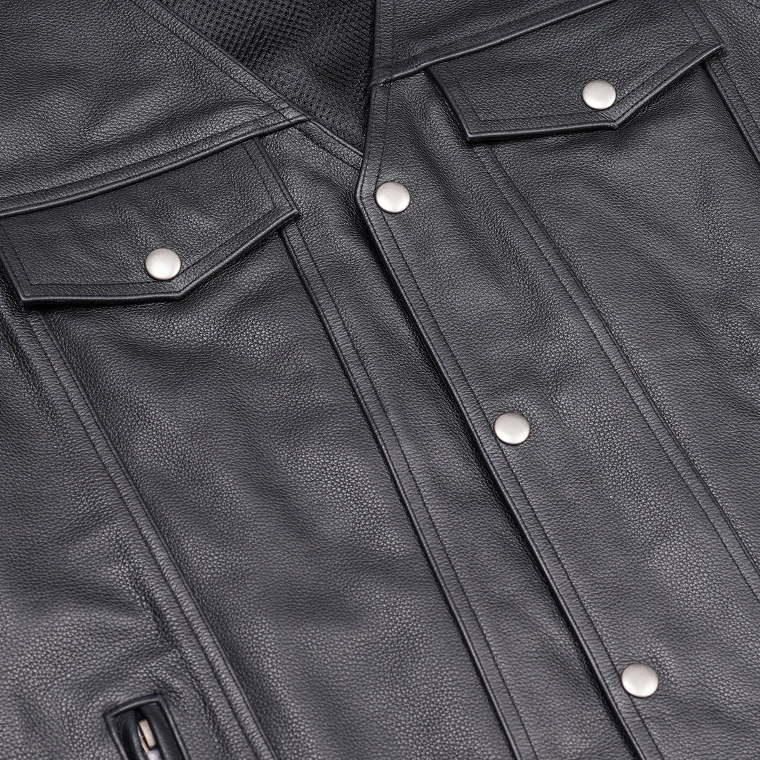 RC124 Men's Black Leather Vest with Side Laces and Gun Pockets