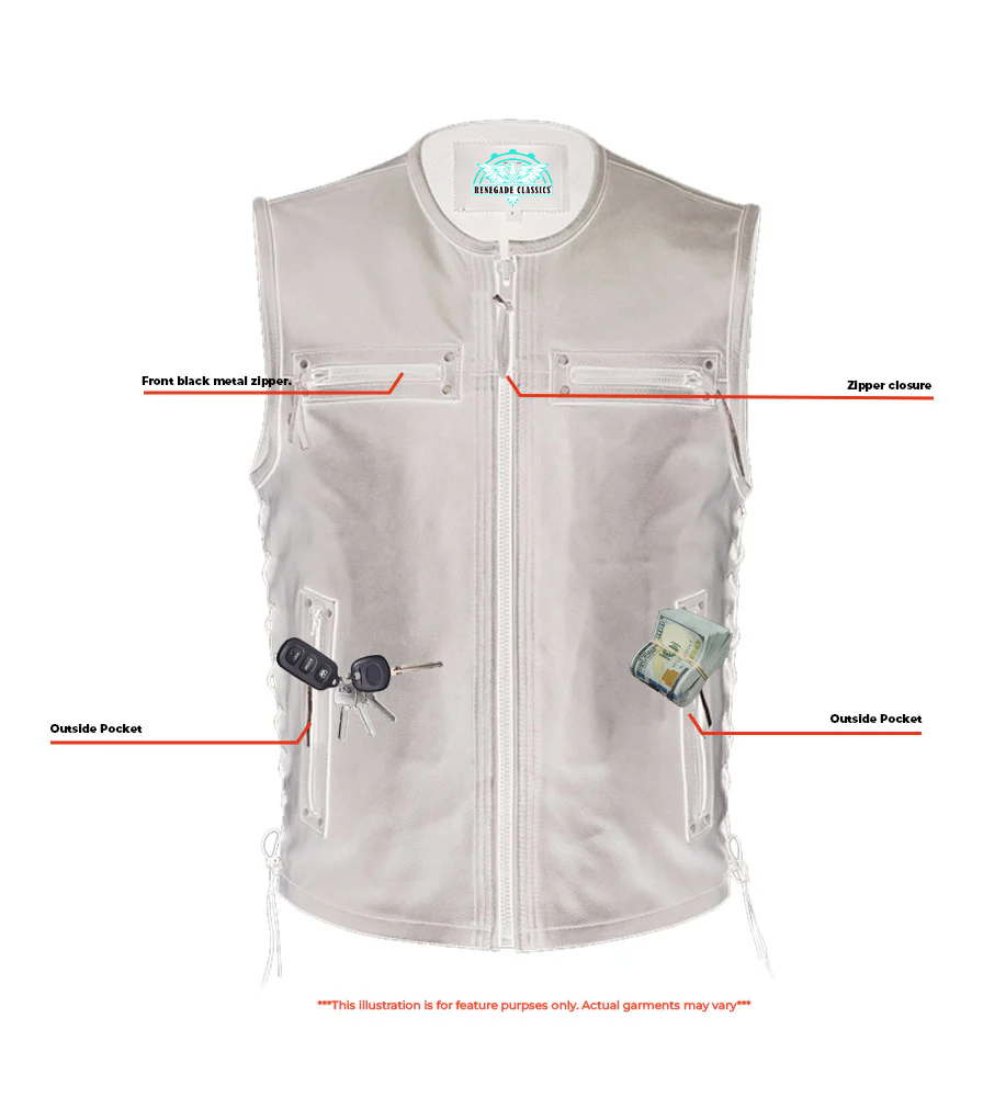 RC146 Men's Zipper Front Single Back Panel Concealed Carry Vest