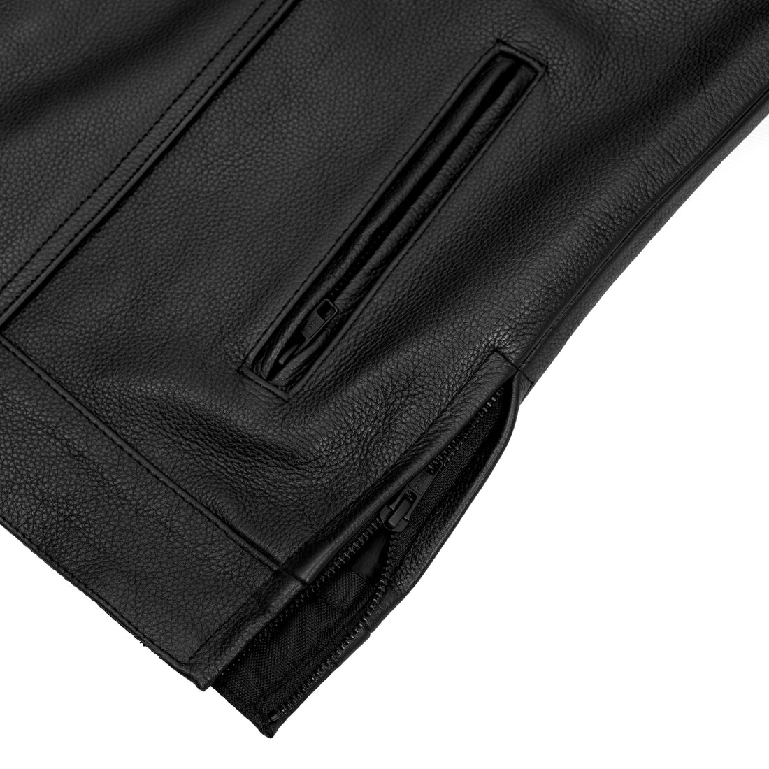 RC177 Upgraded Style Gun Pockets, Hidden #10" Black Metal Zipper, Side Zippers