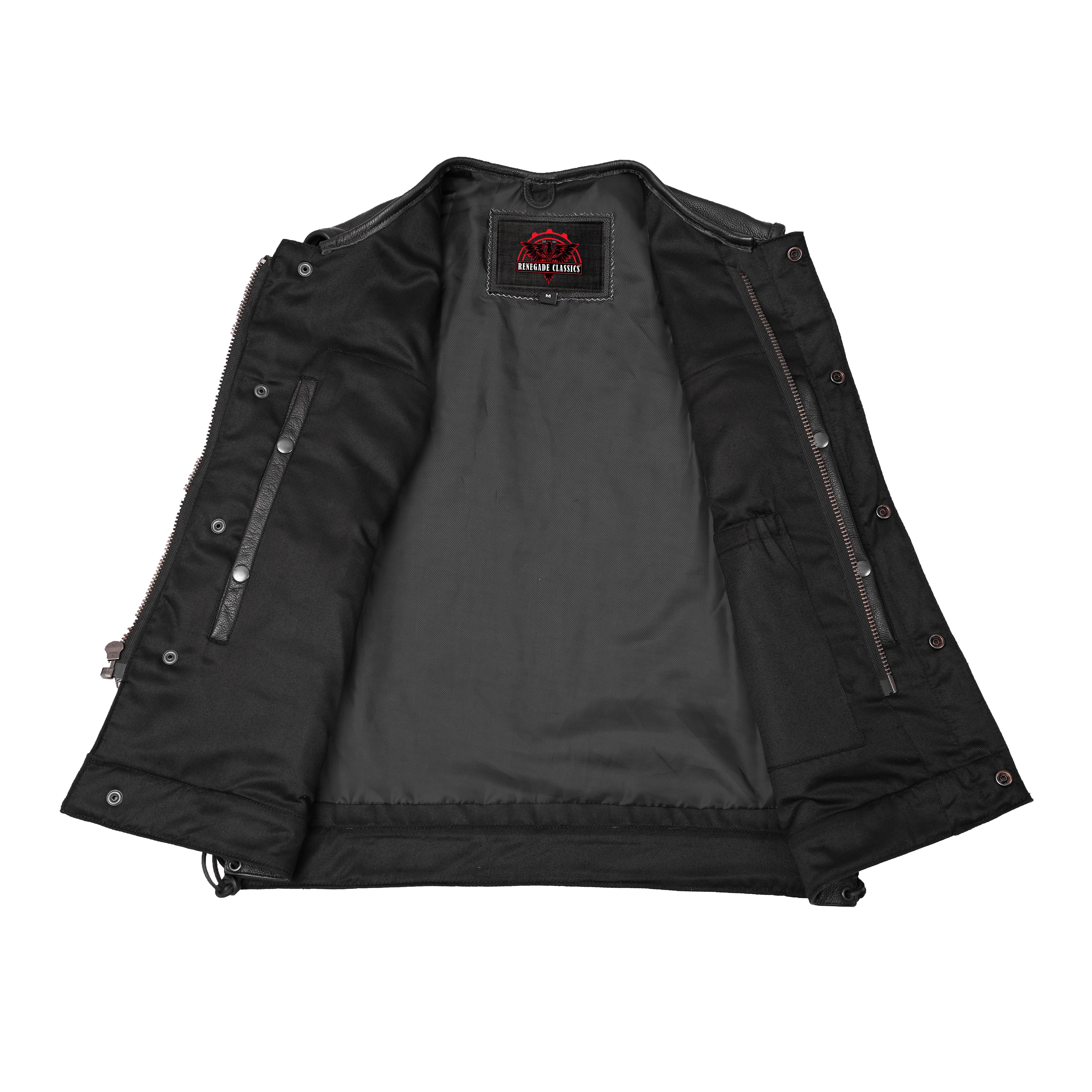 RC178 Upgraded Style Gun Pockets, Hidden 10" Gun Metal Zipper