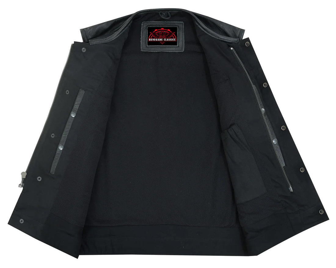 RC183 Men's Premium Perforated Single Back Panel Concealment Vest W/O