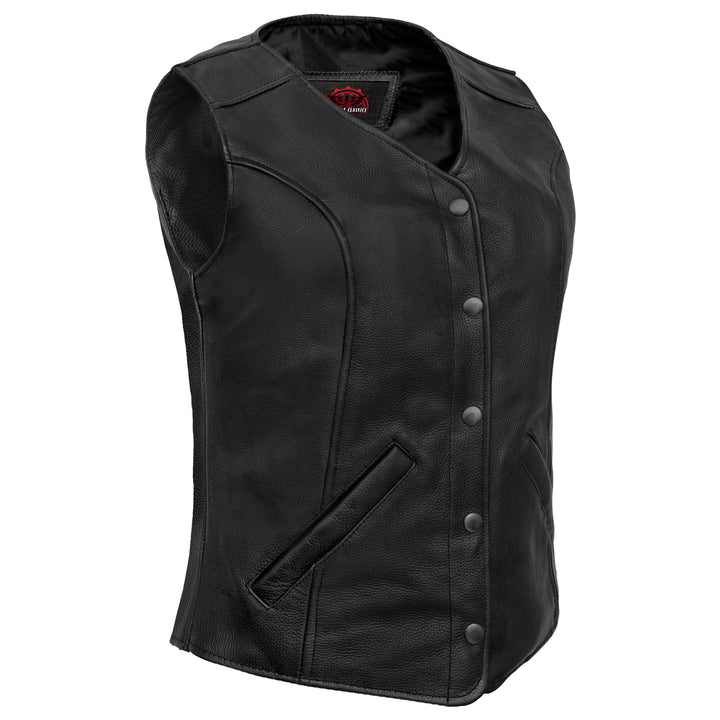 RC204 Women's Stylish Longer Body &frac34; Vest - Plain Sides