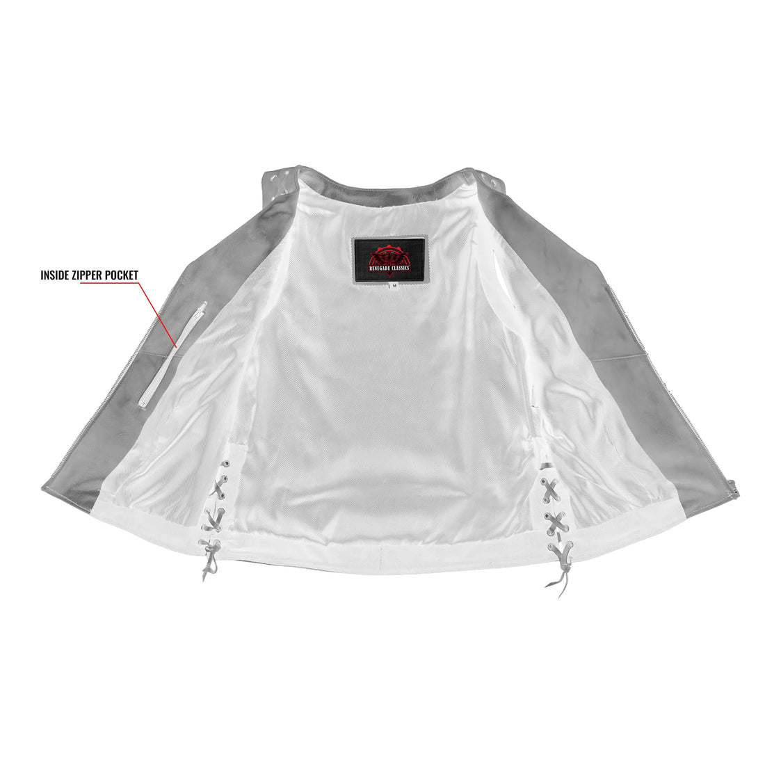 RC236 Women's Brown Zippered Vest with Lacing Details