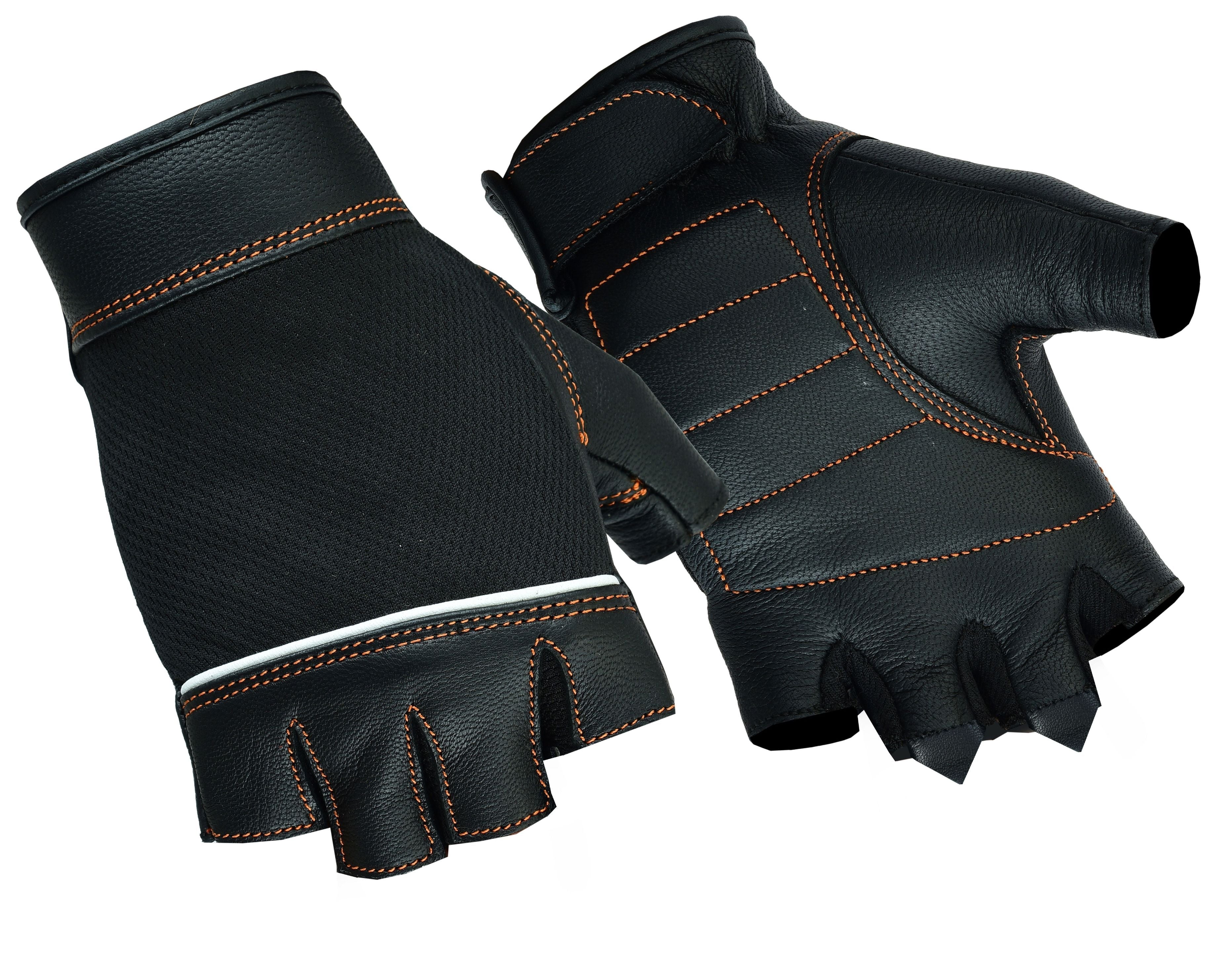 RC2429 Women's Fingerless Glove with Orange Stitching Details