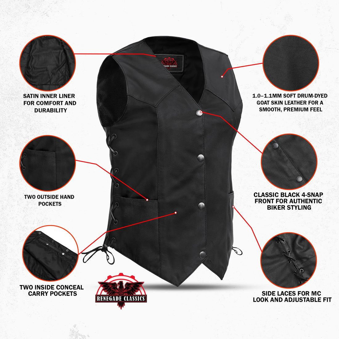 RC252 Women's Classic Side Lace Vest