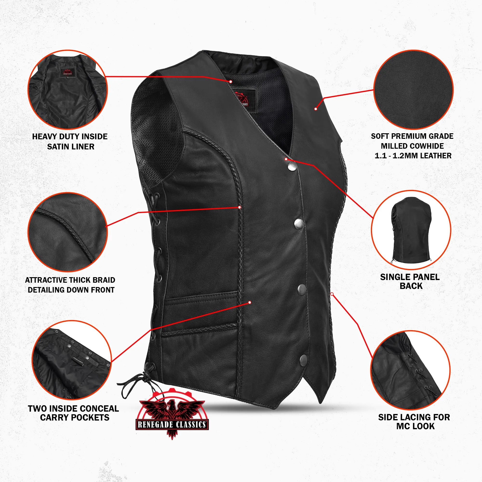 RC272 Women's Premium Braided Vest