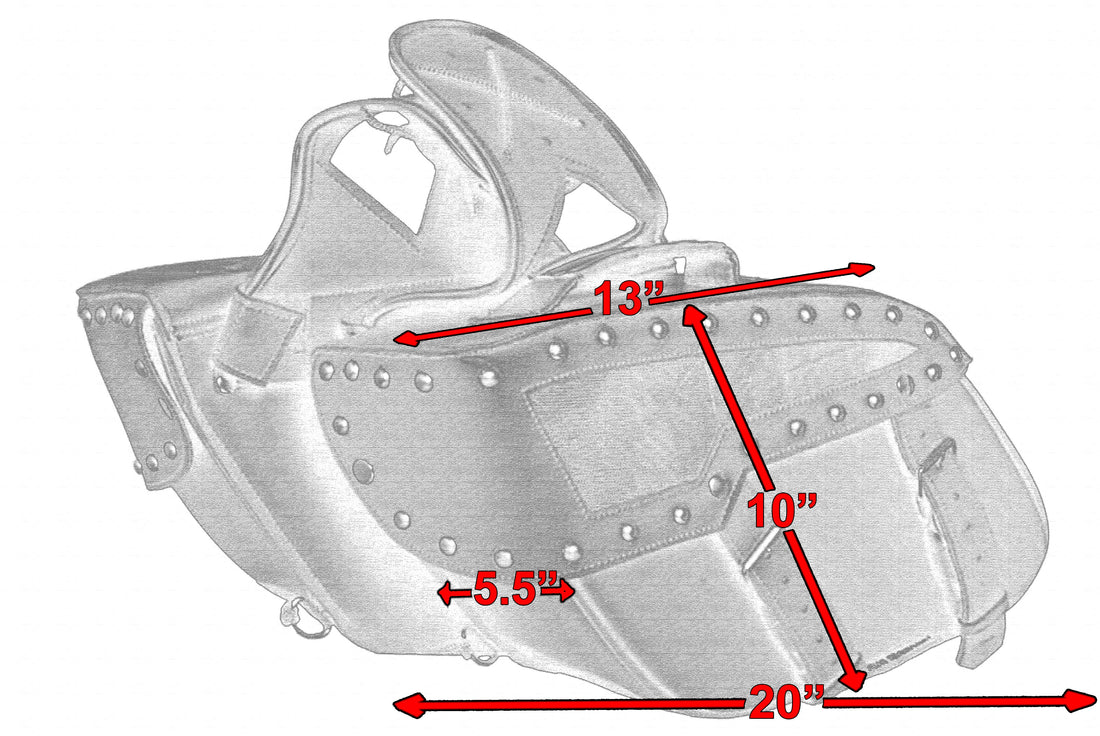 RC313S Two Strap Saddle Bag w/ Studs