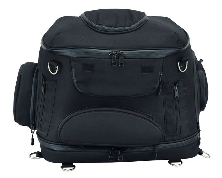 RC388 Renegade Classics Black Heavy Duty Textile Motorcycle Pet Carrier Si