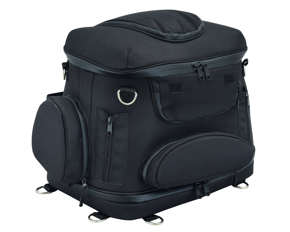 RC388 Renegade Classics Black Heavy Duty Textile Motorcycle Pet Carrier Si