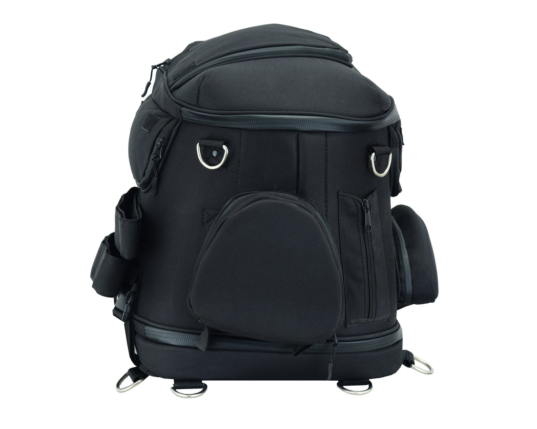 RC388 Renegade Classics Black Heavy Duty Textile Motorcycle Pet Carrier Si