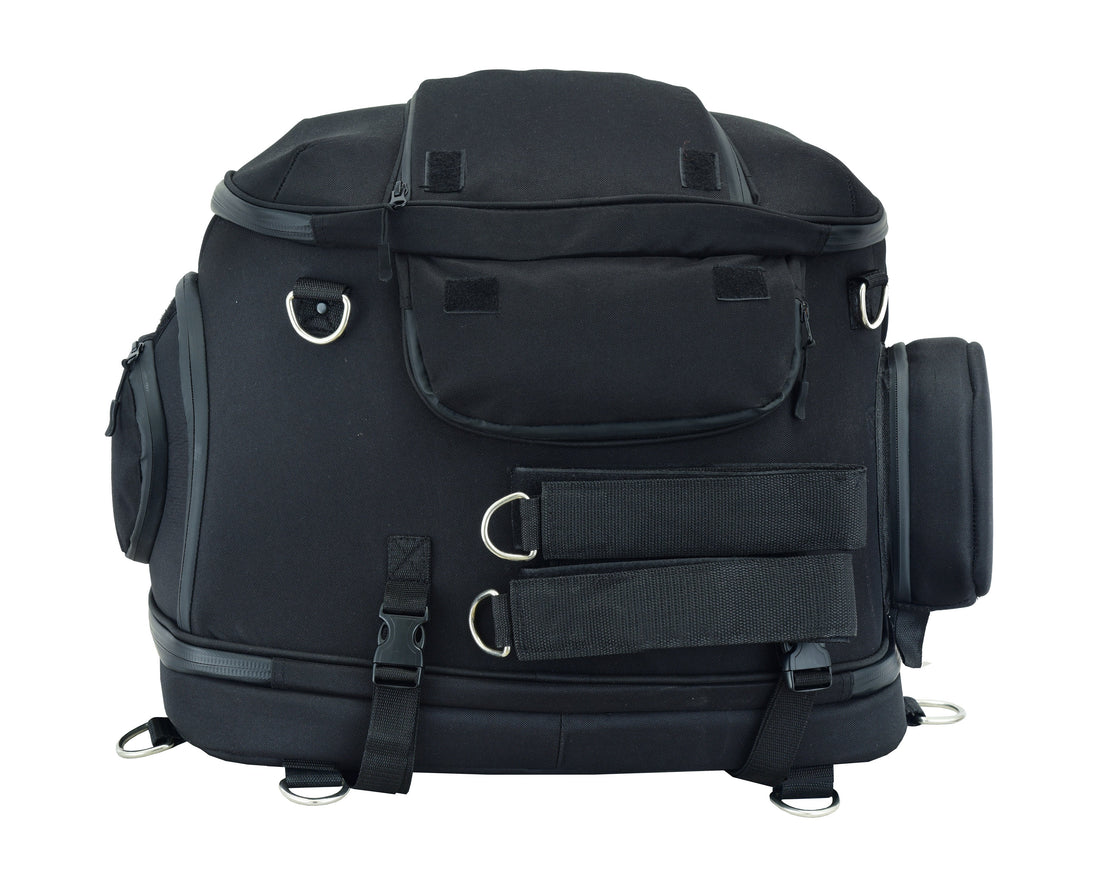 RC388 Renegade Classics Black Heavy Duty Textile Motorcycle Pet Carrier Si