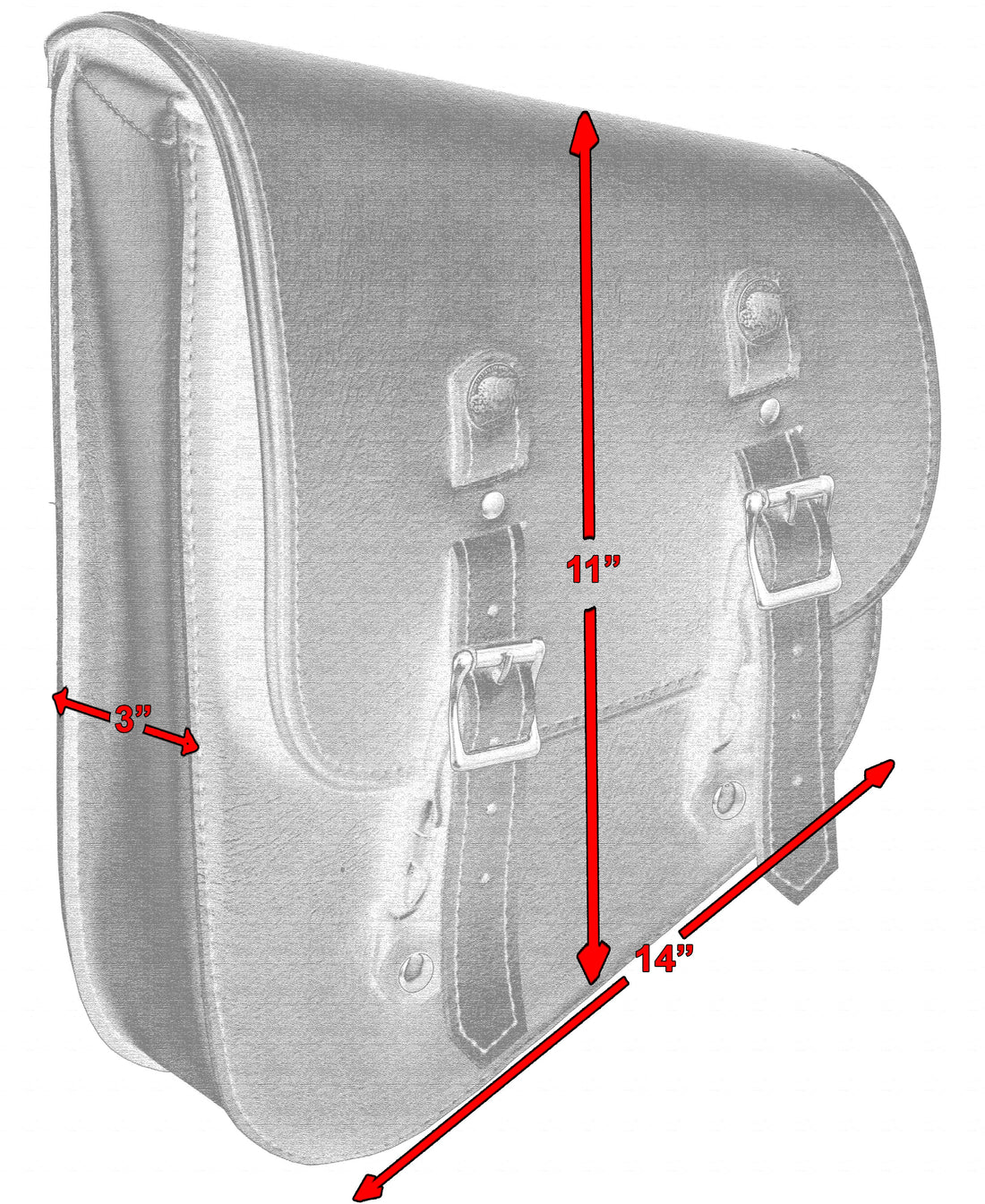 RC4010L Left Side Premium Leather Swing Arm Bag W/ Buffalo Snaps
