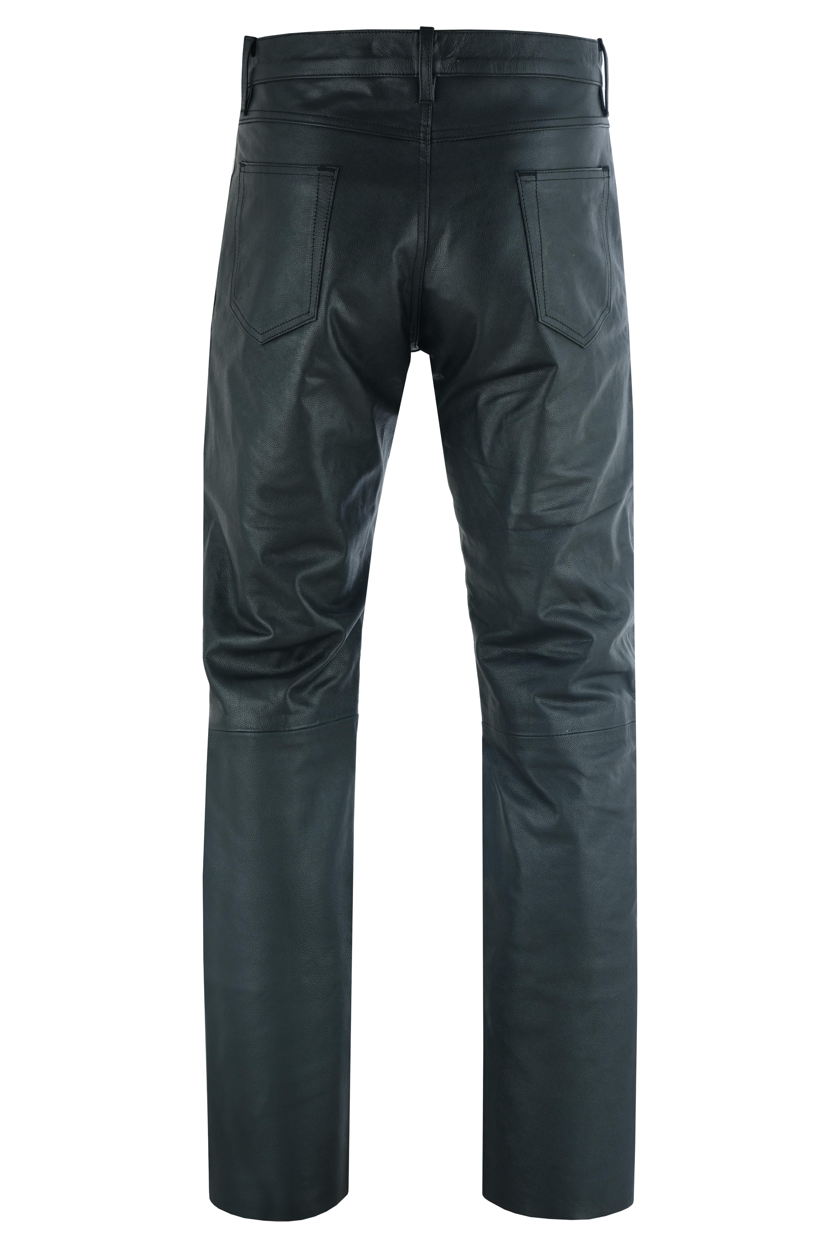 RC452 Women's Classic 5 Pocket Black Casual Motorcycle Leather Pants