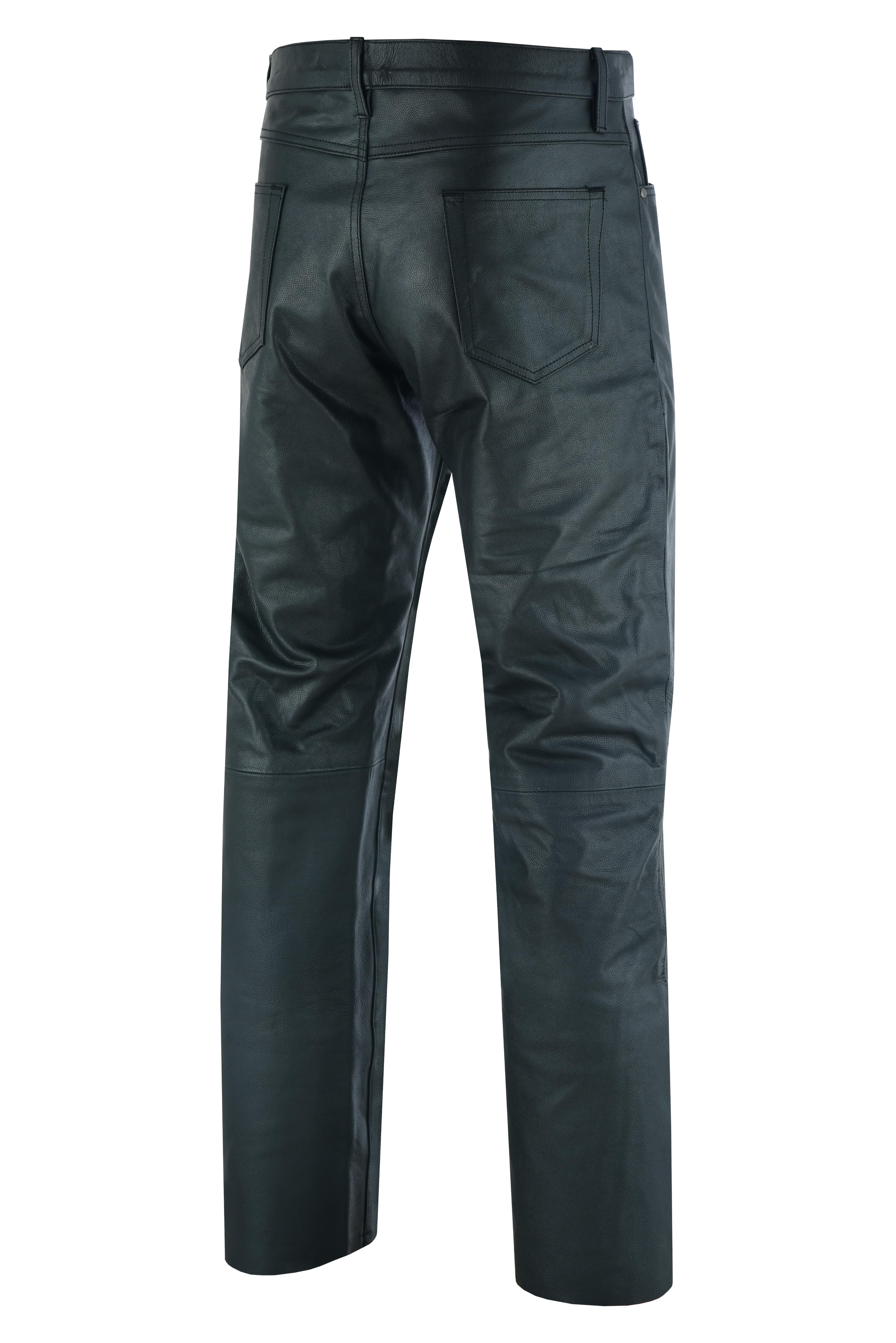 RC452 Women's Classic 5 Pocket Black Casual Motorcycle Leather Pants