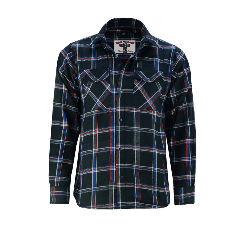 RC4680 Flannel Shirt - Black, Red and Blue
