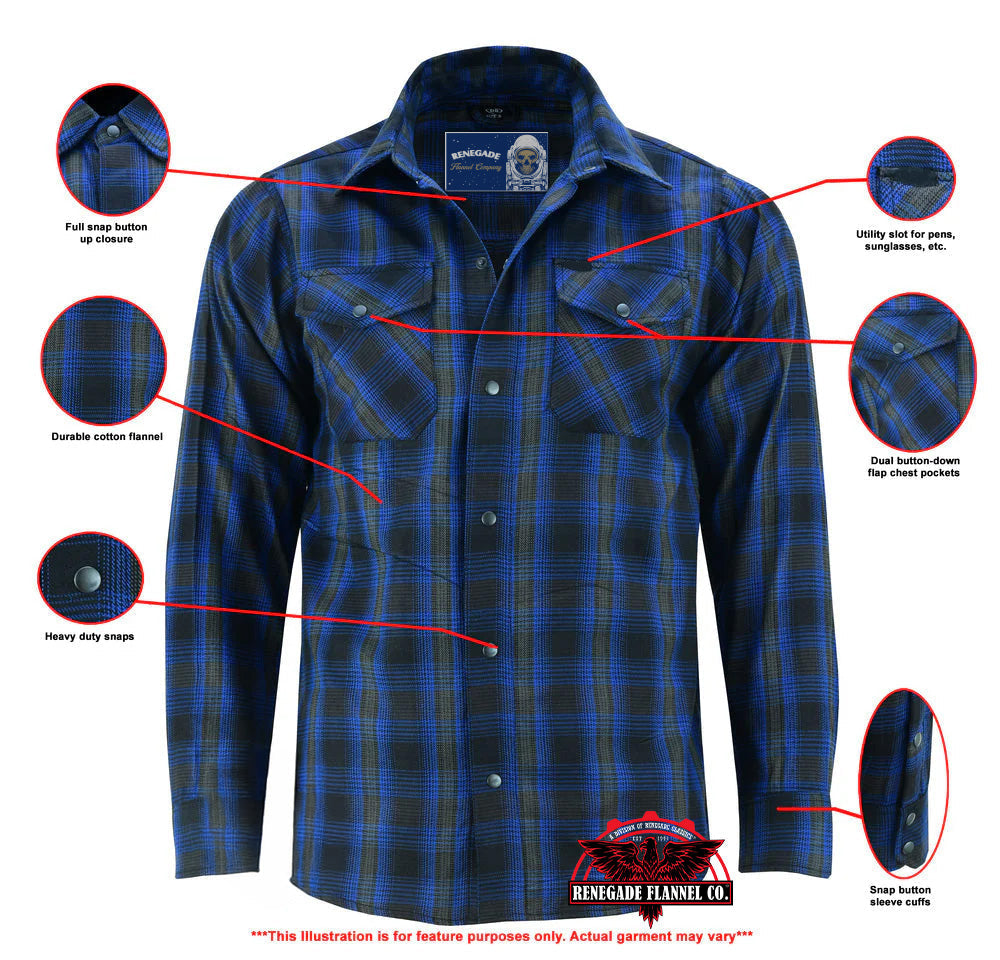Flannel Shirt - Daze Blue and Black LVAD Gear Flannel
