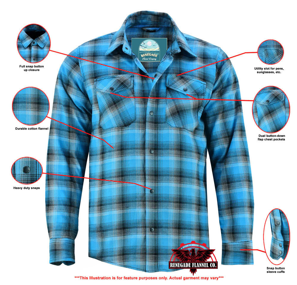 Flannel Shirt - Blue and Black Shaded LVAD Gear Flannel