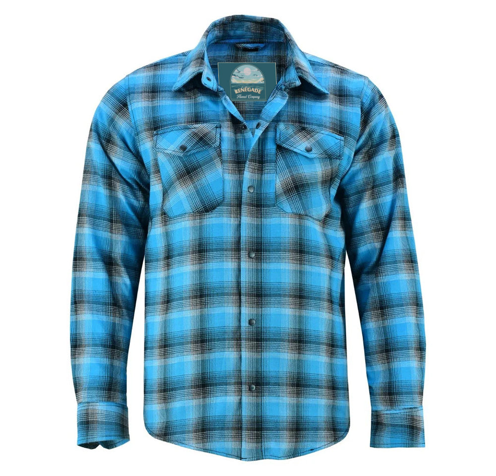 Flannel Shirt - Blue and Black Shaded LVAD Gear Flannel