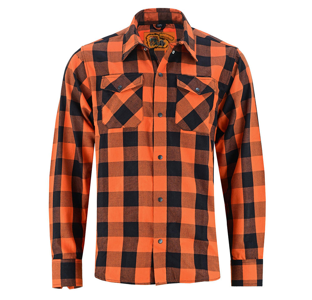 Flannel Shirt - Orange and Black LVAD Gear Flannel