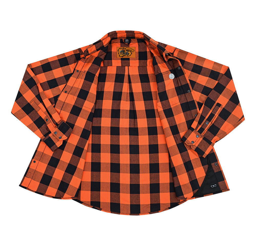 Flannel Shirt - Orange and Black LVAD Gear Flannel