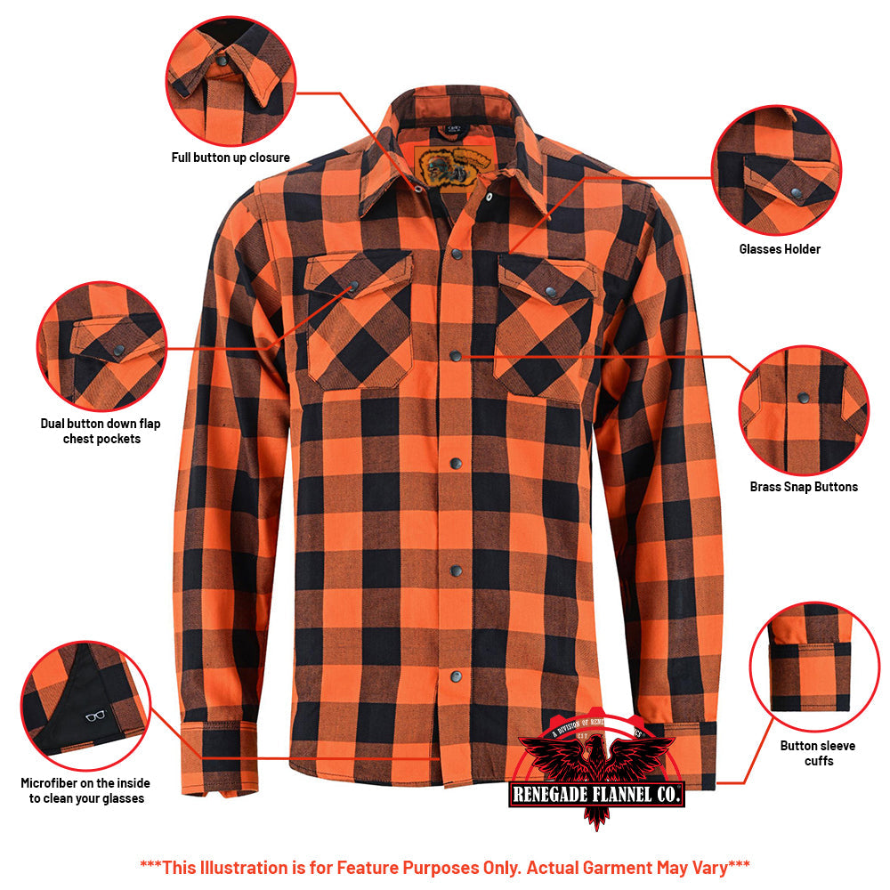 Flannel Shirt - Orange and Black LVAD Gear Flannel