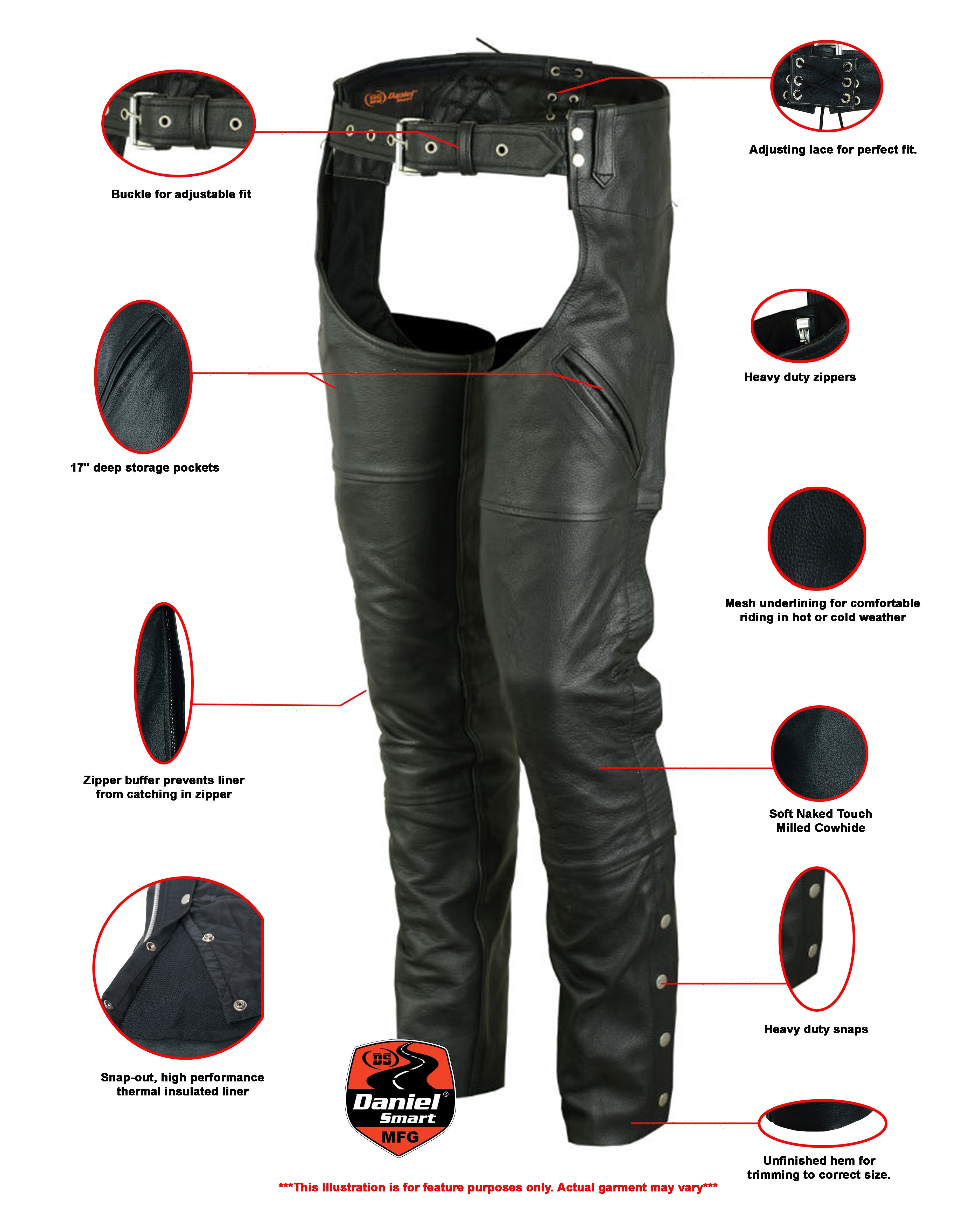 RC488 Unisex Deep Pocket Thermal Lined Chaps