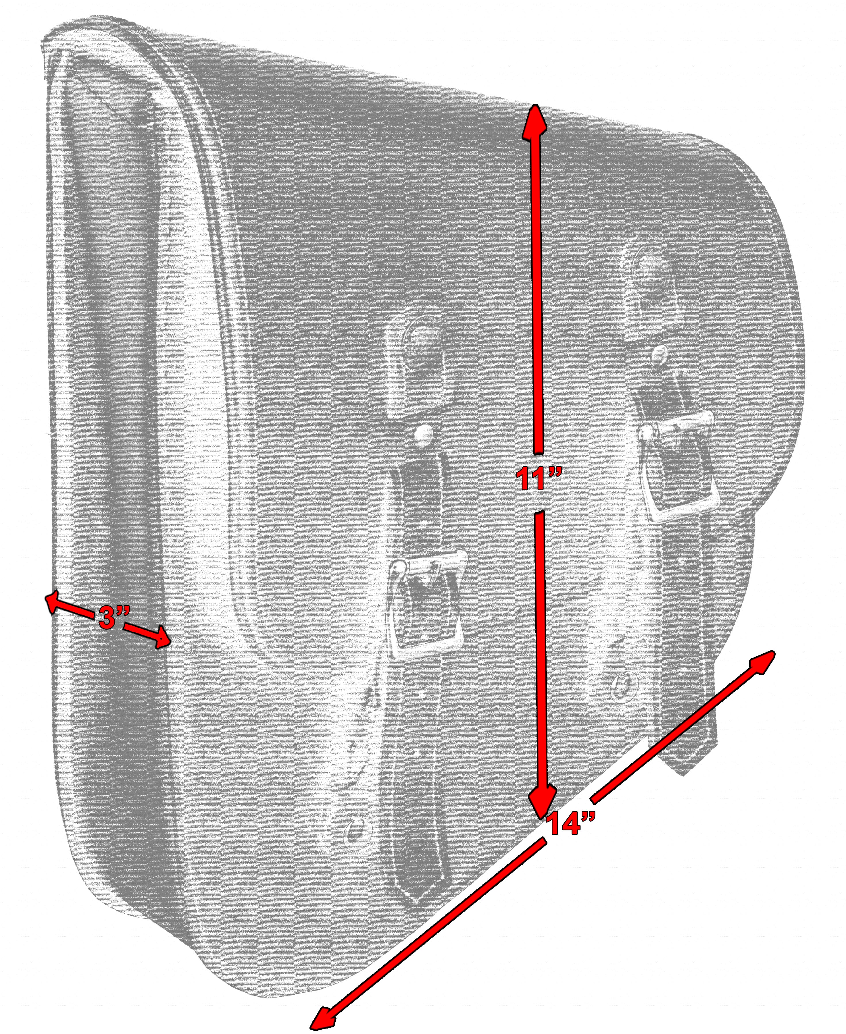 RC5010L Left Side Synthetic Leather Swing Arm Bag W/ Buffalo Snaps