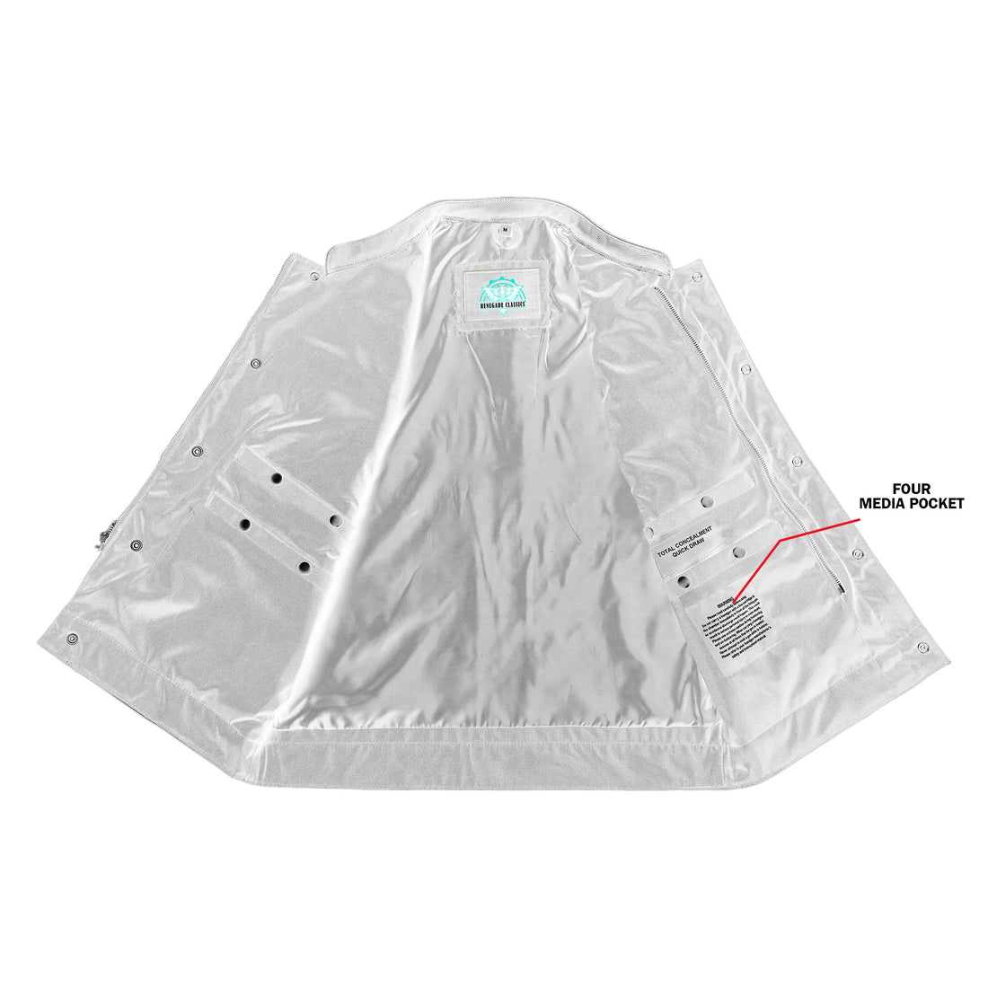 RC685 Canvas Material Single Back Panel Concealment Vest W/Leather Trimming