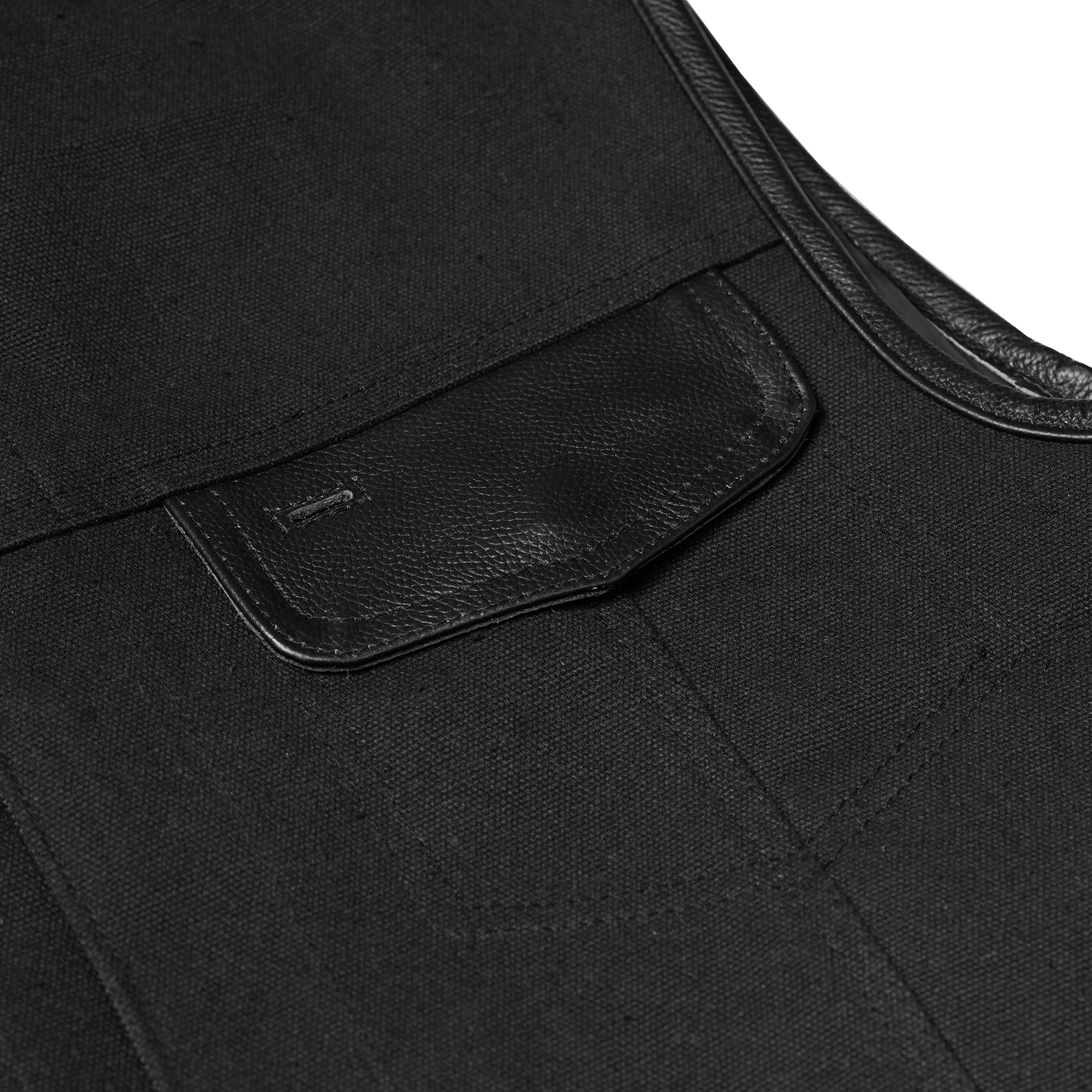 RC685 Canvas Material Single Back Panel Concealment Vest W/Leather Trimming