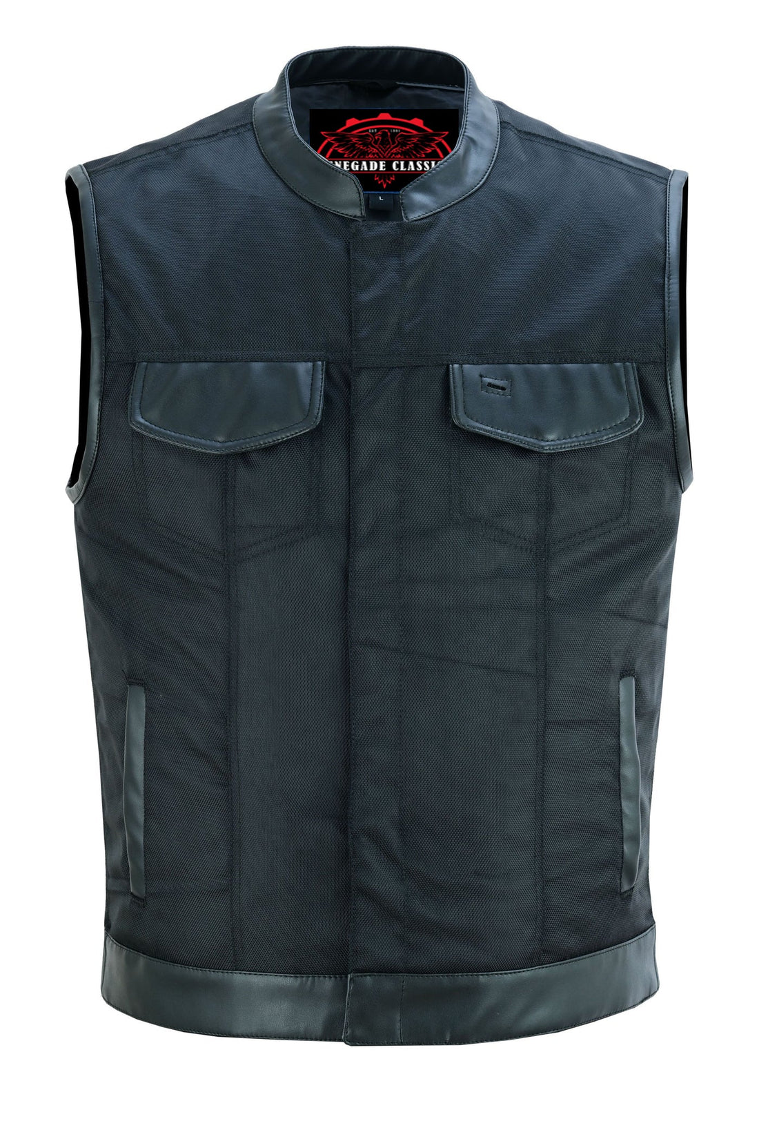 RC689 Concealed Snap Closure, Textile Material, Scoop Collar & Hidden