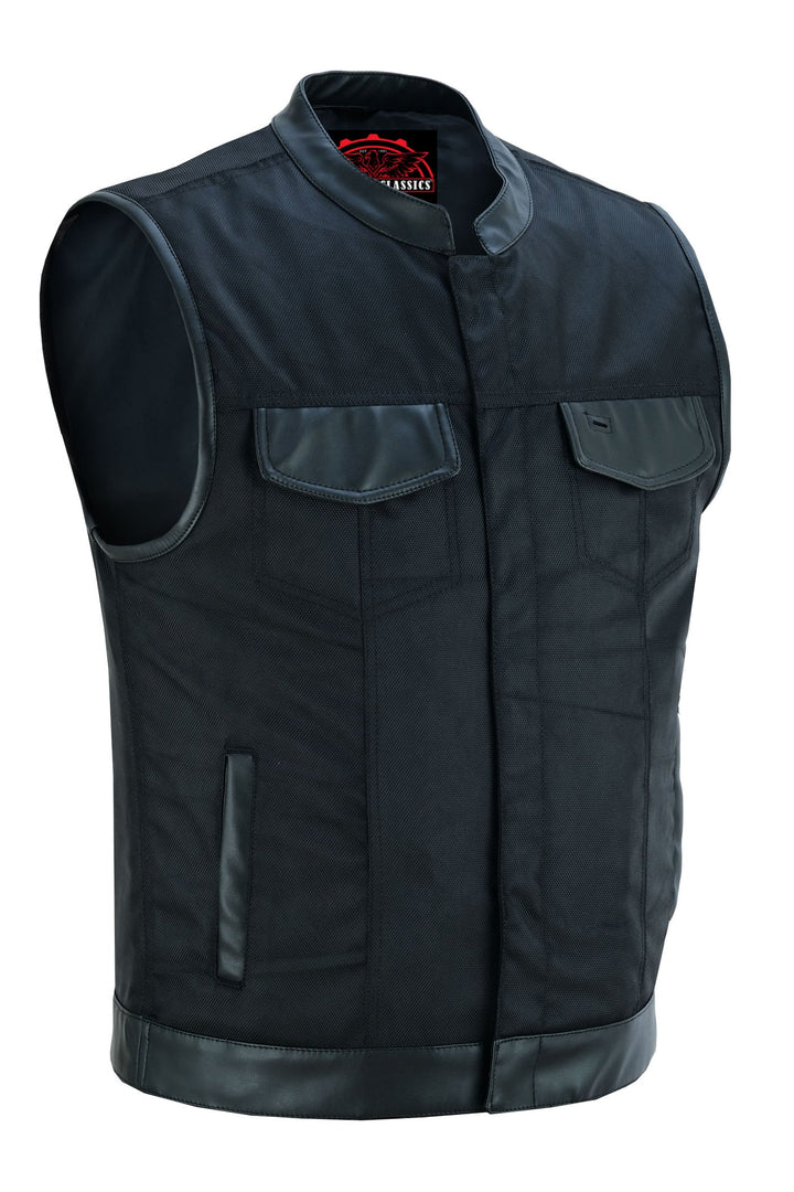 RC689 Concealed Snap Closure, Textile Material, Scoop Collar & Hidden