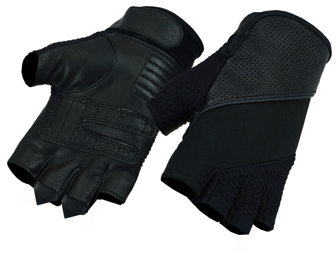 RC7 Leather/ Textile Fingerless Glove