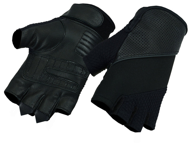 RC7 Leather/ Textile Fingerless Glove