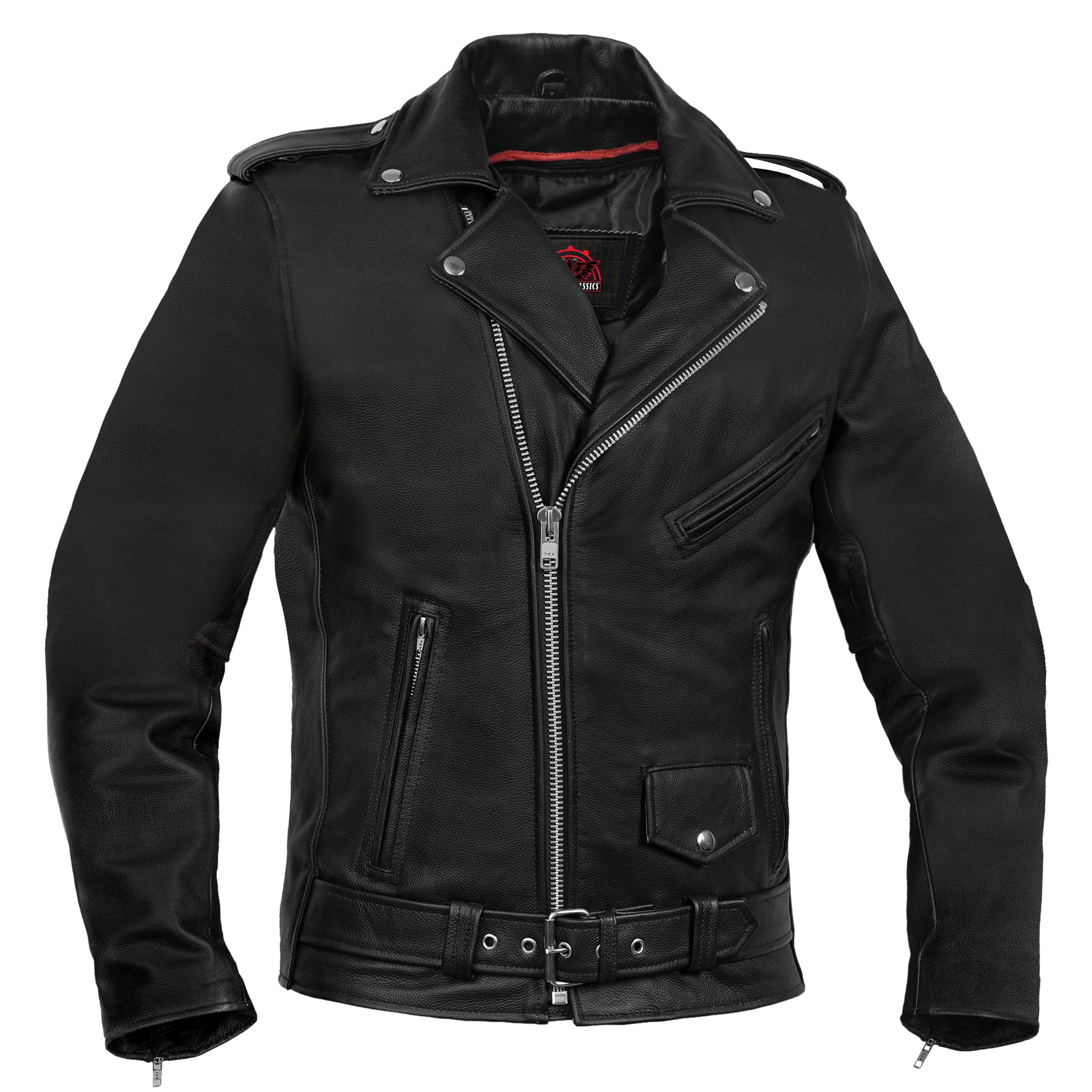 RC712TALL Men's Classic Plain Side Police Style M/C Jacket - TALL