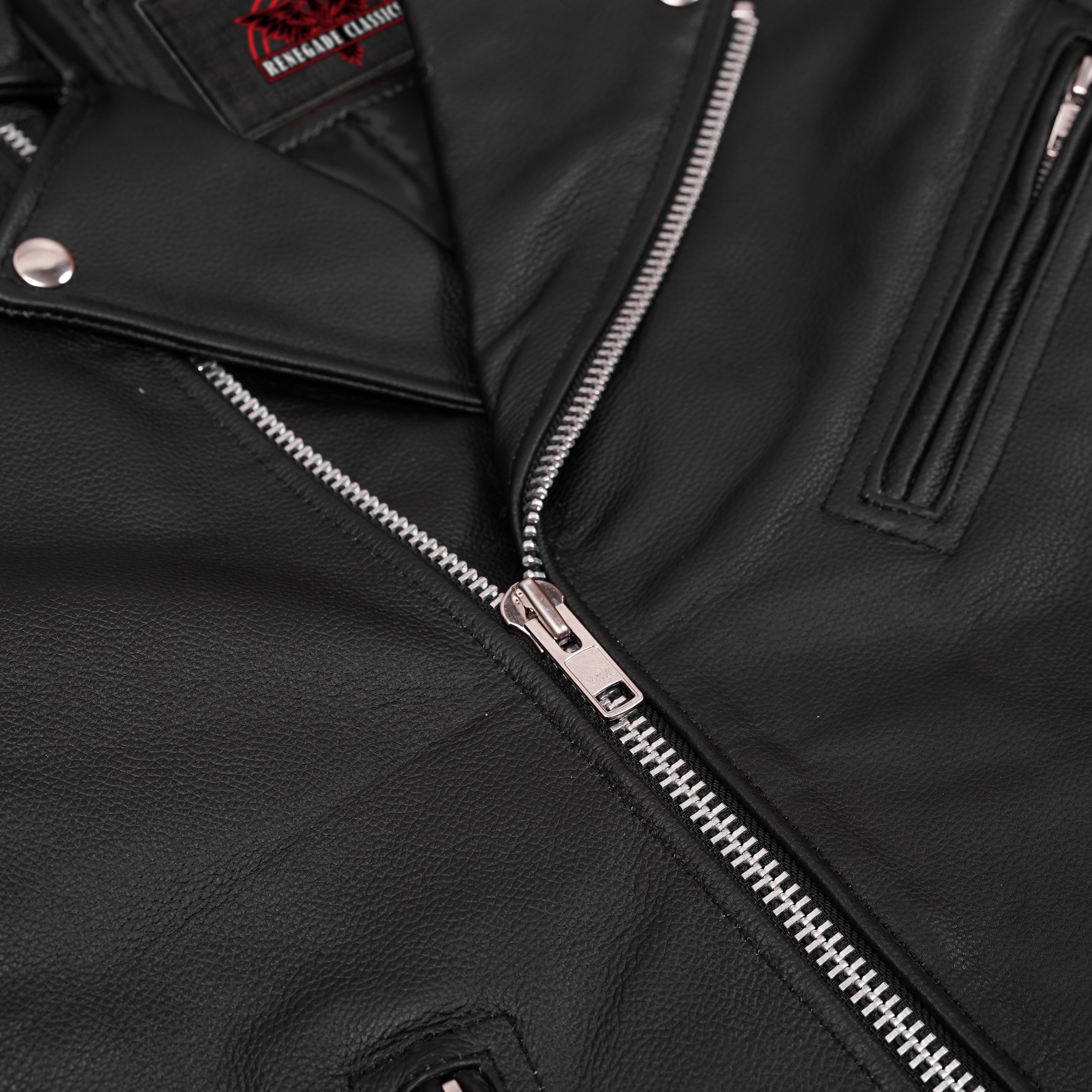 RC712TALL Men's Classic Plain Side Police Style M/C Jacket - TALL