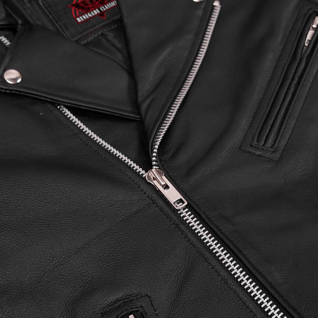 RC712TALL Men's Classic Plain Side Police Style M/C Jacket - TALL