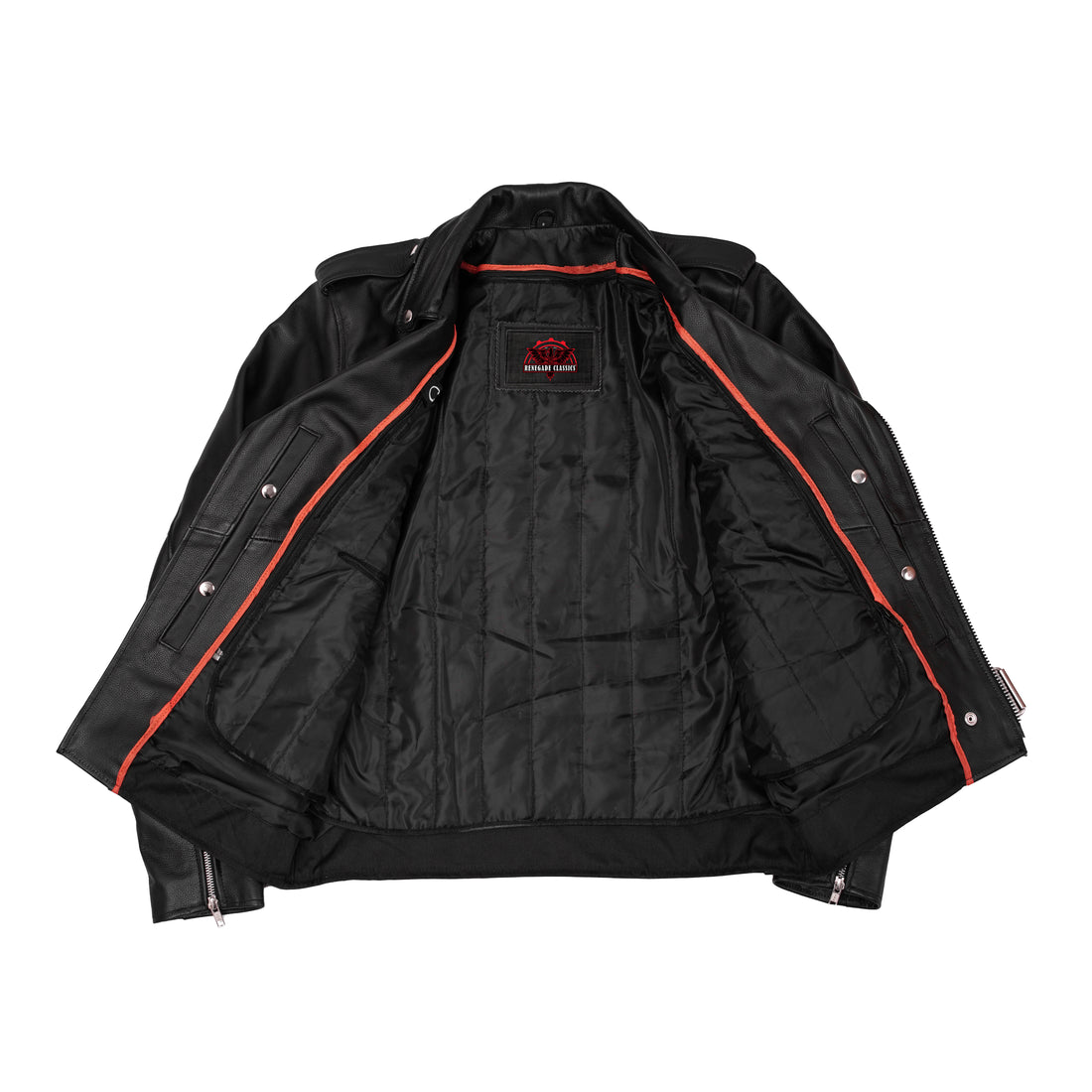 RC712TALL Men's Classic Plain Side Police Style M/C Jacket - TALL