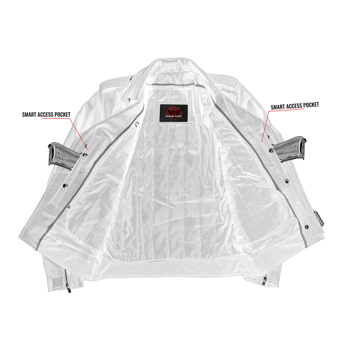 RC712TALL Men's Classic Plain Side Police Style M/C Jacket - TALL