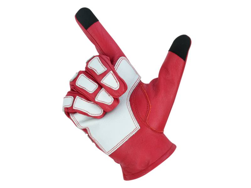 Skeletal Grip Red and White Skeleton Design Riding Glove