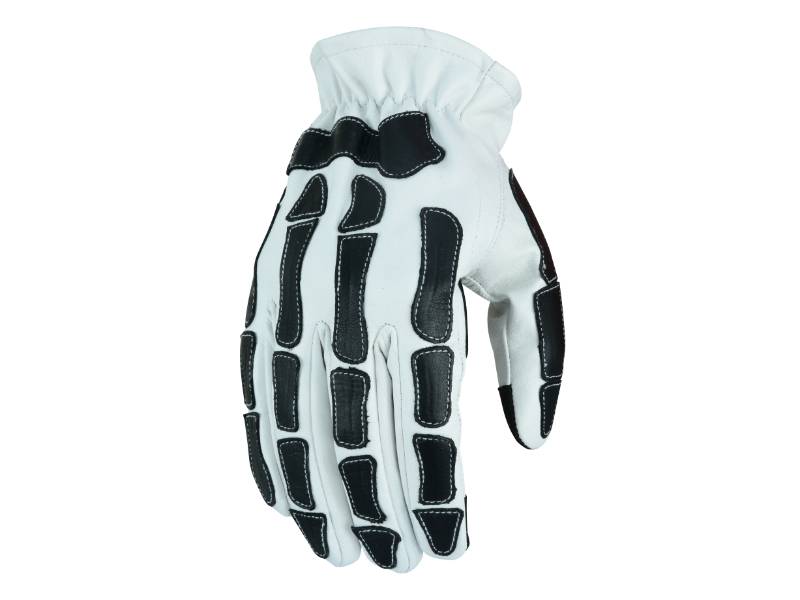 Glove Grace White and Black Skeleton Hand Riding Glove