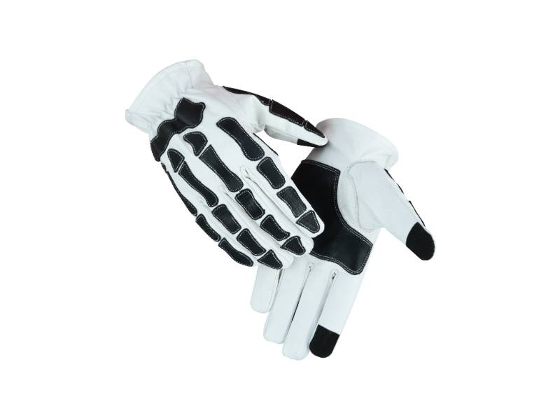 Glove Grace White and Black Skeleton Hand Riding Glove