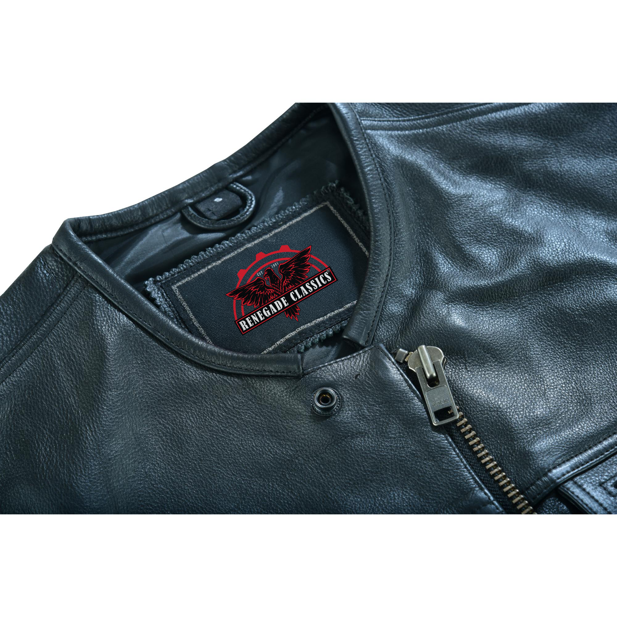 RC181A Concealed Snap Closure, Milled Cowhide, Without Collar & Hidde