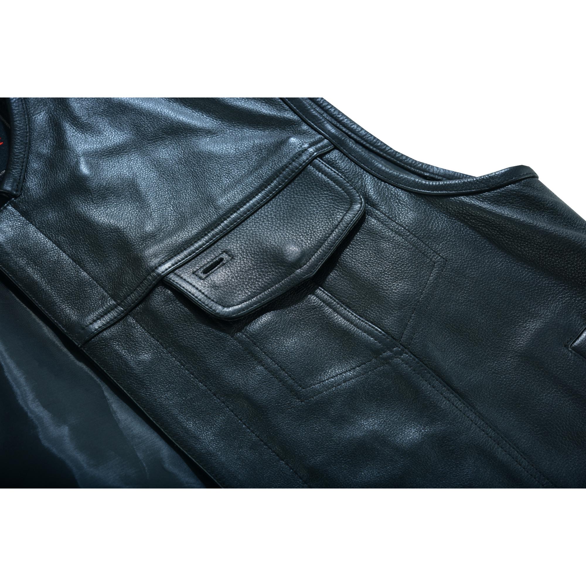 RC181A Concealed Snap Closure, Milled Cowhide, Without Collar & Hidde
