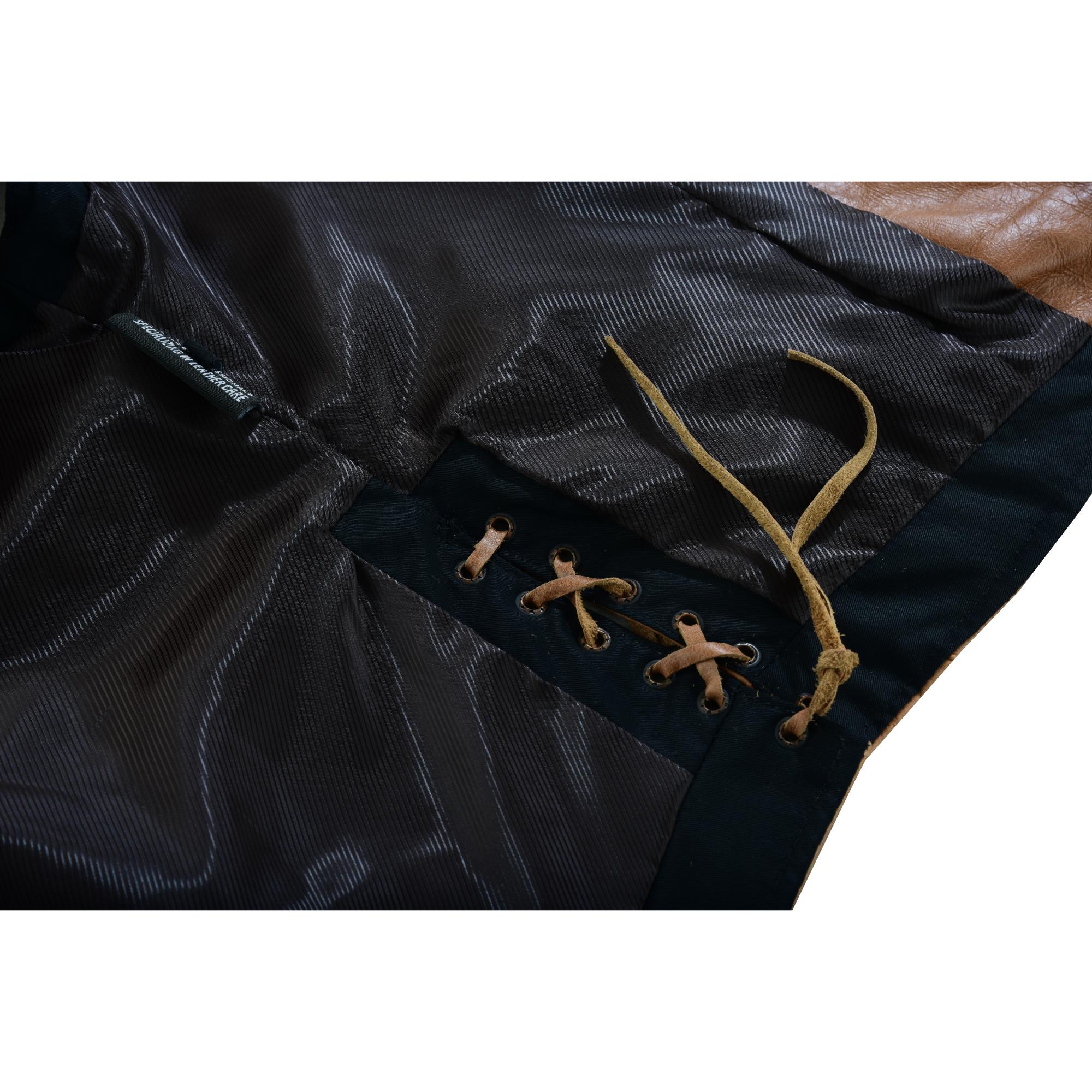 RC236 Women's Brown Zippered Vest with Lacing Details