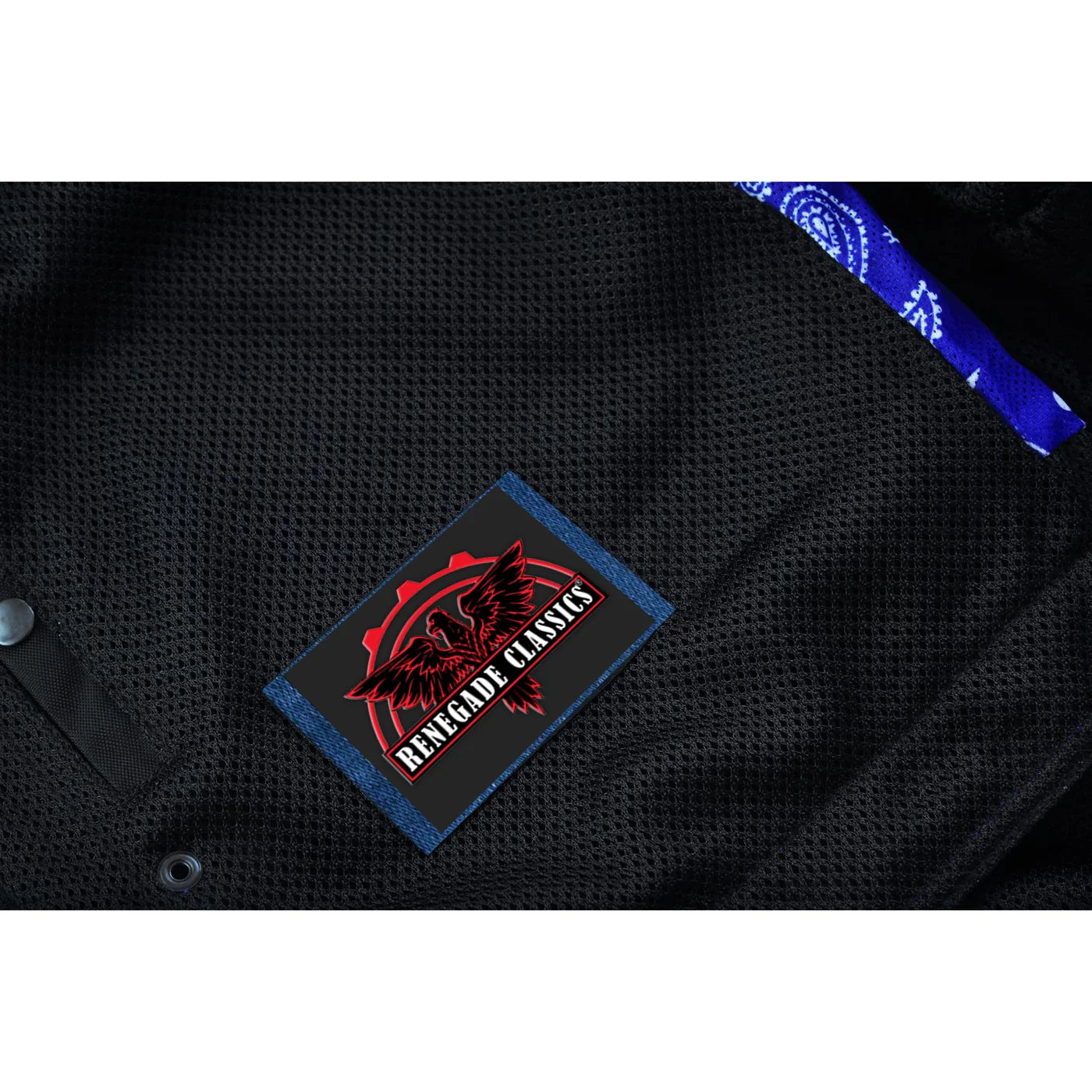 Blue Soul Men’s Black Mesh Textile Vest with Blue Paisley Liner